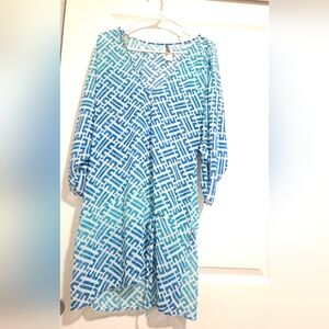 Blue Mesh Dress/coverup